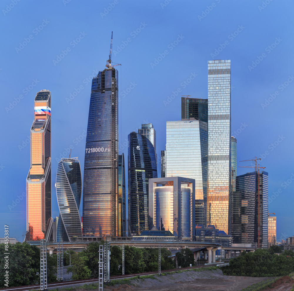 Fototapeta premium Moscow City. Evening
