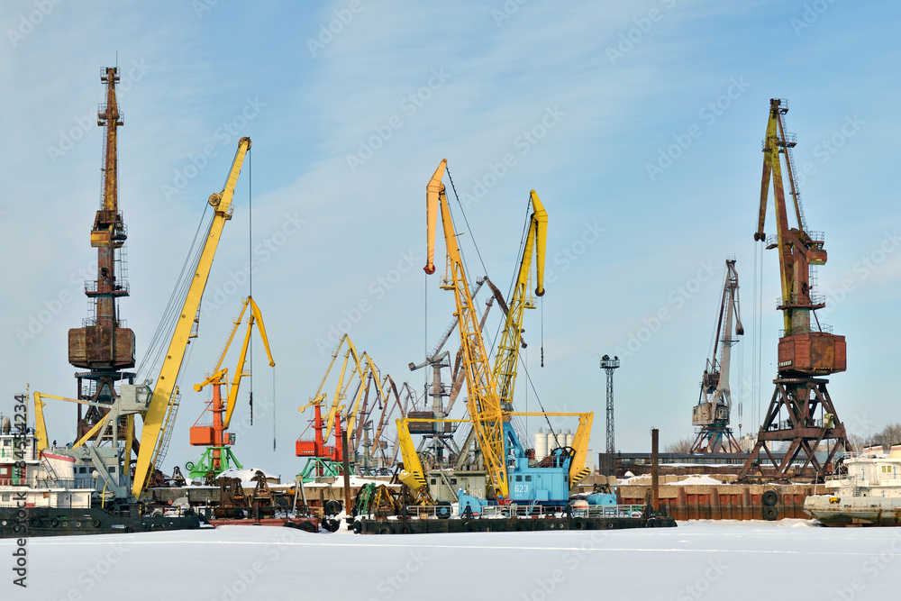 Port cranes. Russian. City landscape