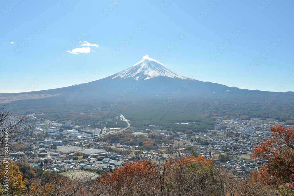 Mount fuji and city in yamanashi japan Mount fuji and city in yamanashi japan