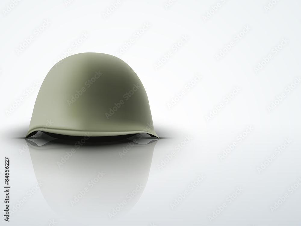 Fototapeta premium Background with Military classic helmet vector