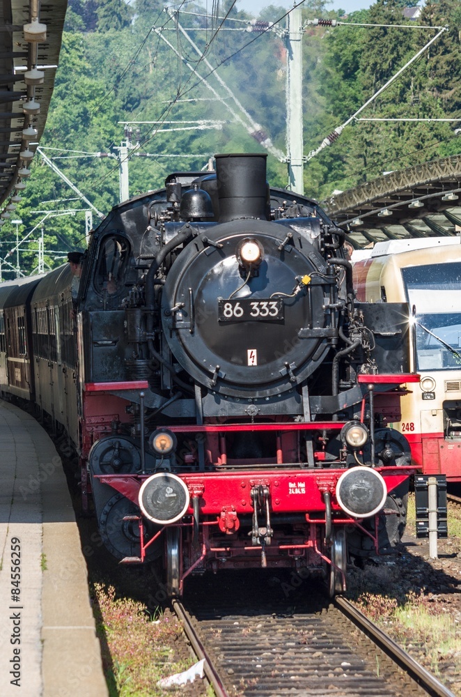 Obraz premium Sonderzug mit Dampflock BR 86
