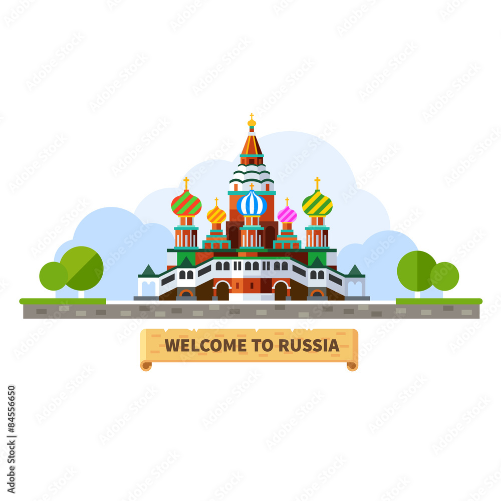 Welcome to Russia. Vector flat illustration