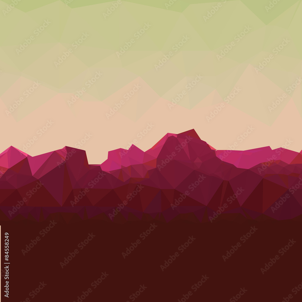 Mountainous terrain, polygonal background