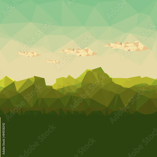 Mountainous terrain, polygonal background