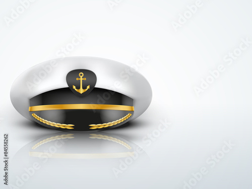 Light Background Captain peaked cap with gold anchor on cockade