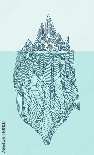 Iceberg Vintage Engraved Illustration Hand Drawn
