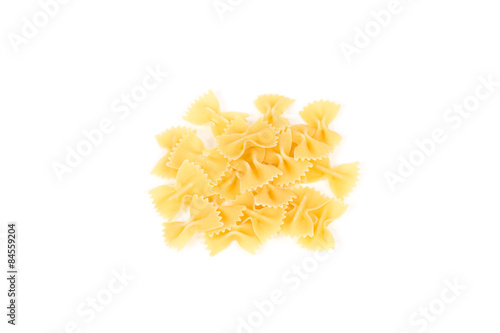 Uncooked farfalle pasta