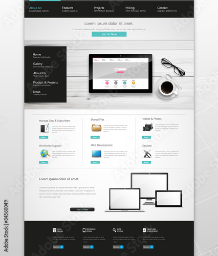 Modern Clean Website Template Eps 10 Vector