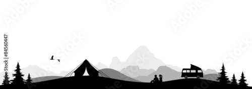 Camping in den Bergen