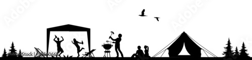 Zelten und Grillen