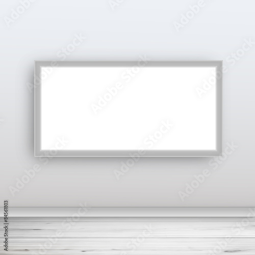 Minimal room and Blank wood picture frame Vector
