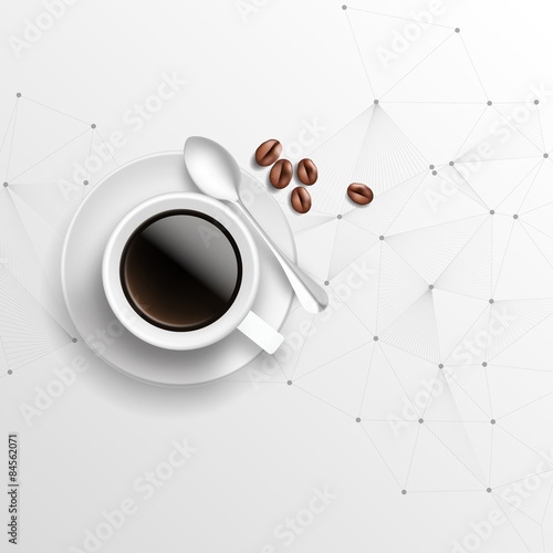 coffee cup and business background. Vector Eps 10