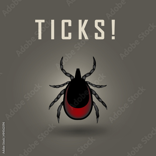 vector image of a tick drunk the blood - tick stop sign