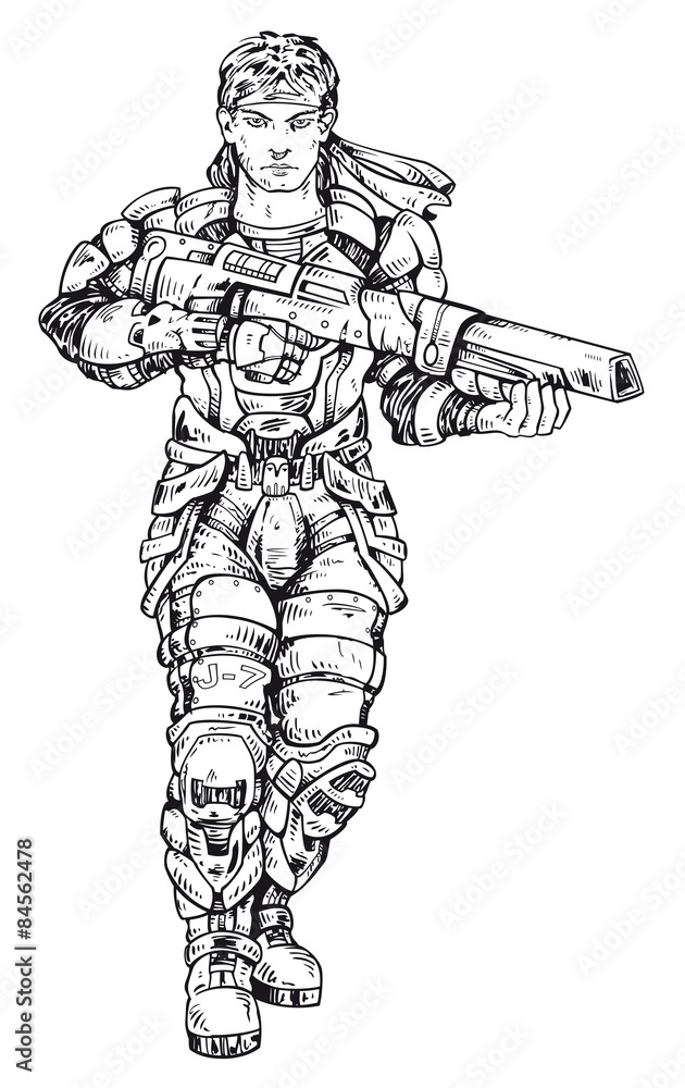 Obraz premium Future Man III a combat soldier
