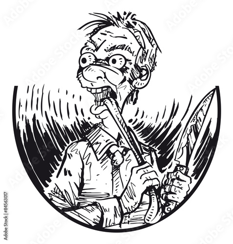 Mad Person with knife
