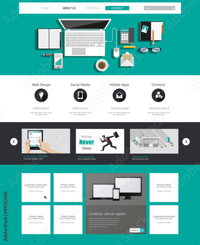 Business Flat Website template