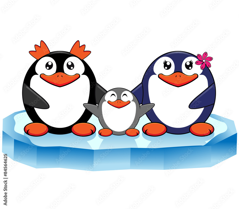 Fototapeta premium Family of penguins