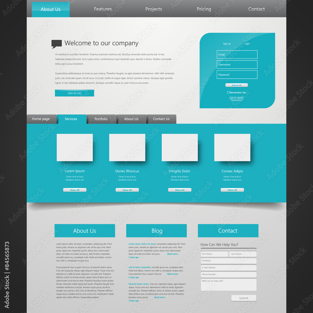 Obraz premium Business Website Template Vector Eps 10