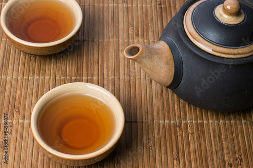 Traditional chinese tea serving set up