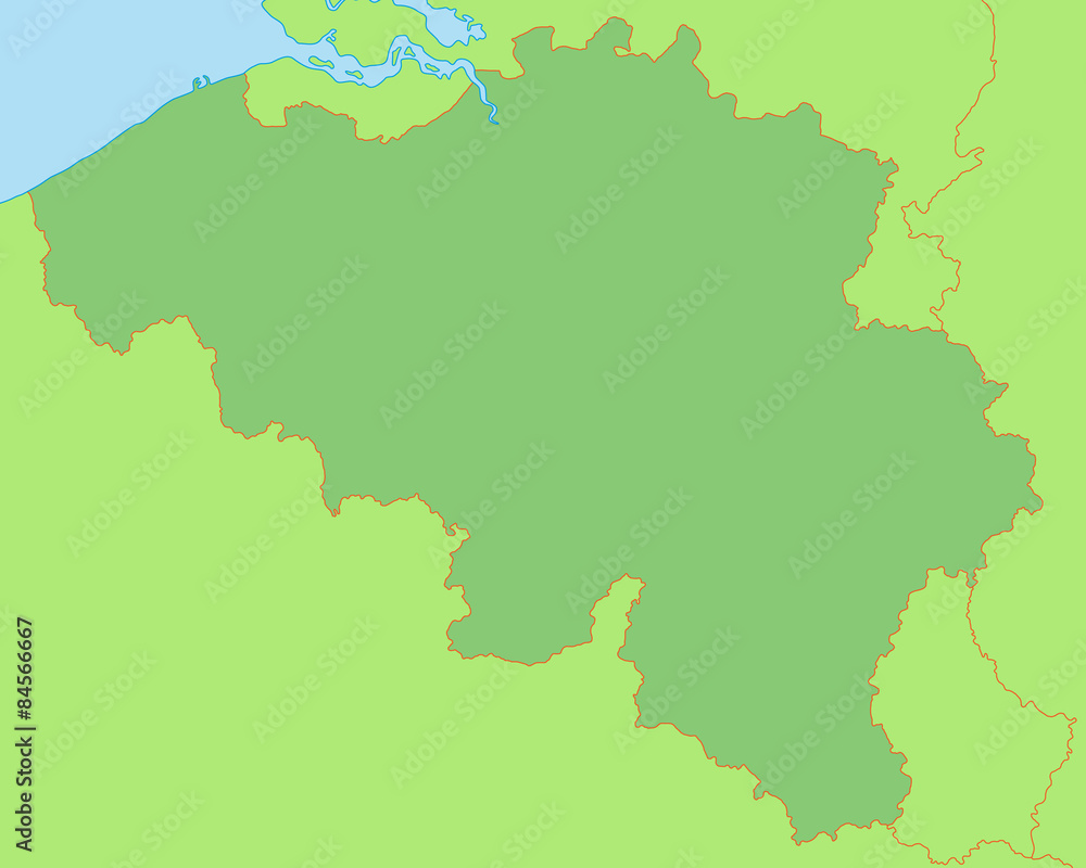 Belgien in grün - Vektor