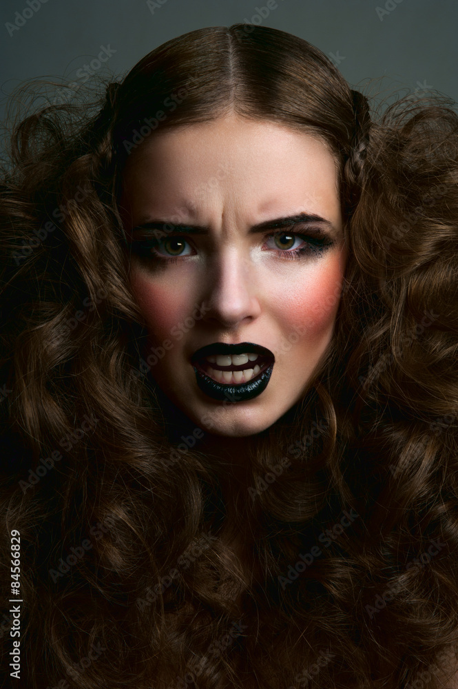 Fototapeta premium Angry fashion beauty female model