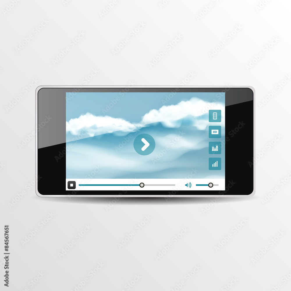 Smart Phone Video Player - Vector illustration Smart Phone Video Player - Vector illustration