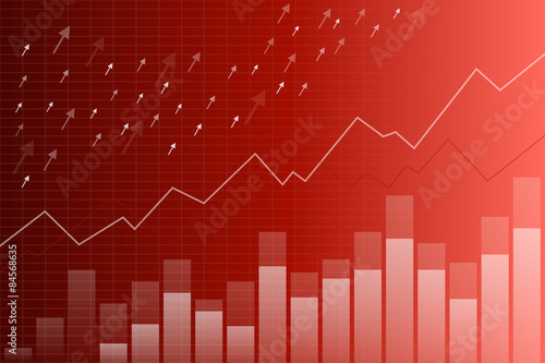 Red graph arrows abstract background