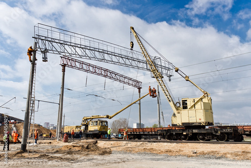 Railway construction in Kiev, Ukraine