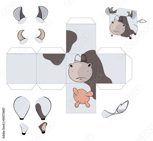 A cow cube.Toy for assemblage 