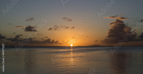 sunset on tropical island