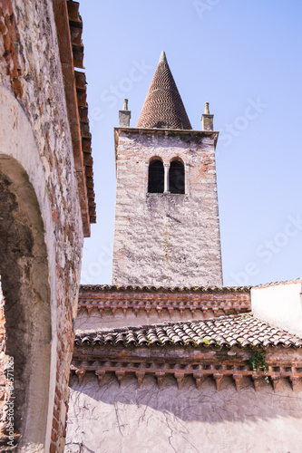 ancient bell tower in a medieval village