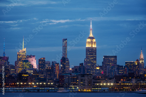 New York City Manhattan skyline over Hudson River viewed from Ne photo
