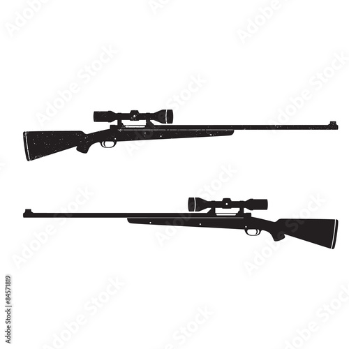 Hunting rifles with Optical Sight, with grunge texture