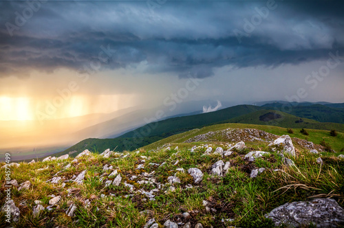 Rain in mountains