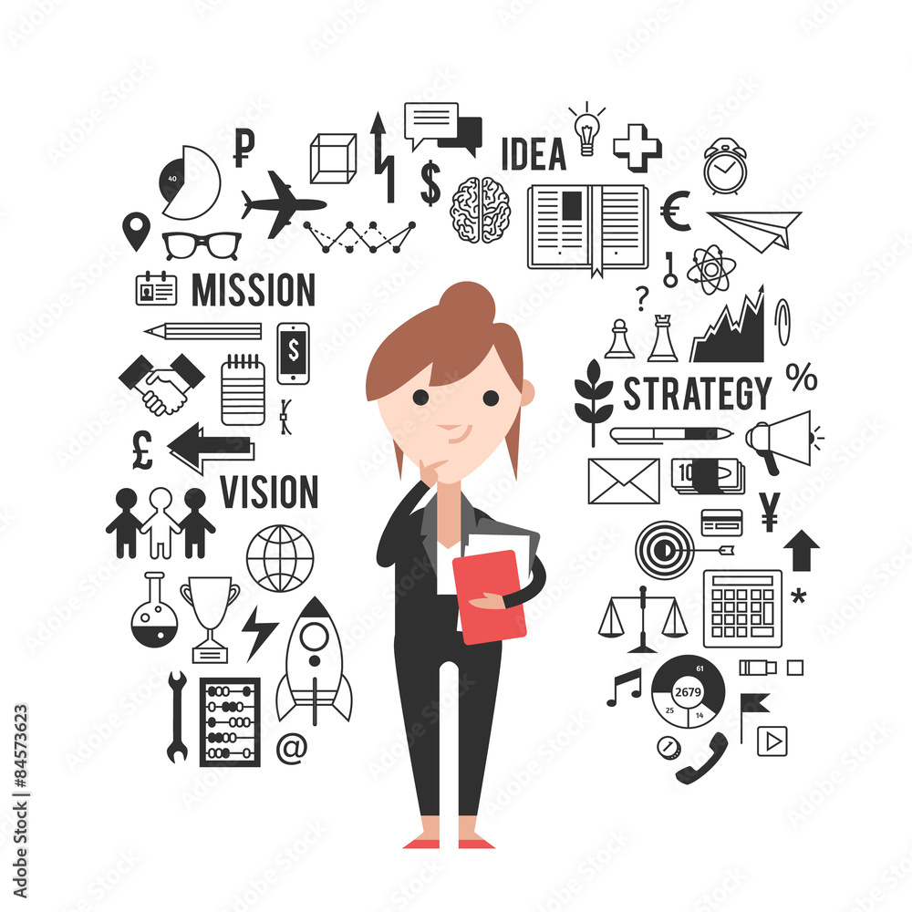 The girl in the business concept. The girl in the business concept.