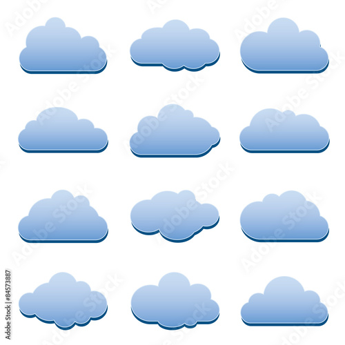 Set of Vector Design Elements. Clouds.