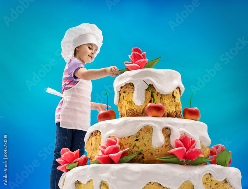 Children baked cake