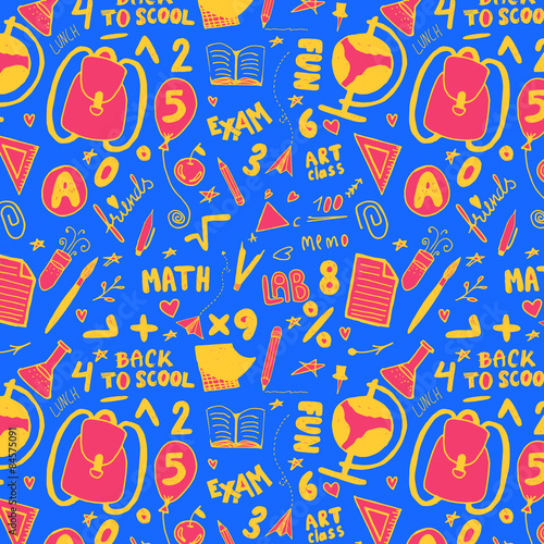Hand drawn doodle seamless pattern.