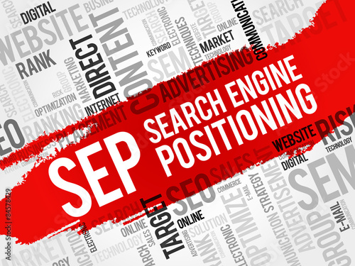 SEP (search engine positioning) word cloud business concept