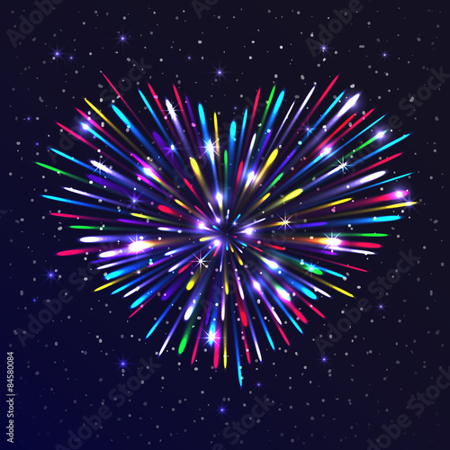 Heart-shaped firework