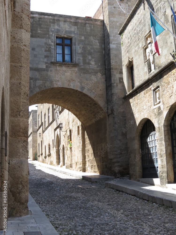 Rhodes -Auberge d'Italie et auberge de Provence rue des chevaliers