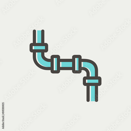Water pipeline thin line icon 