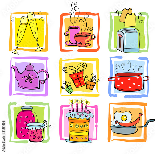 Meal and ware doodle set