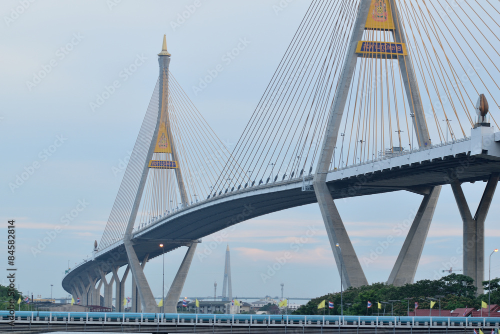 Fototapeta premium Bhumibol 2 Bridge , Bangkok ,Thailand