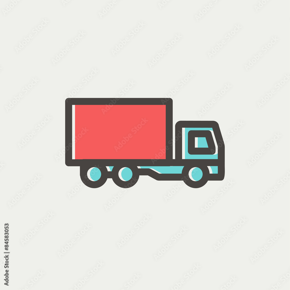 Delivery truck thin line icon Delivery truck thin line icon
