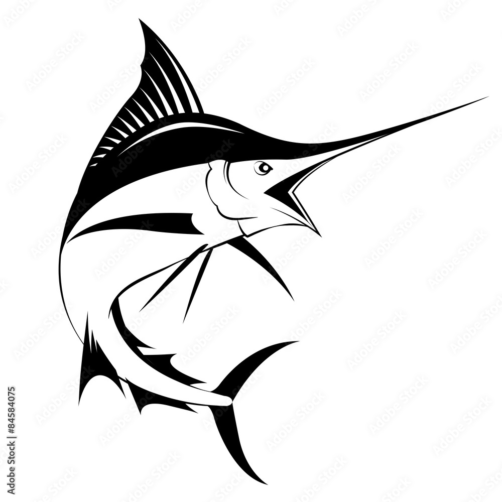 marlin fish, vector Stock Vector | Adobe Stock