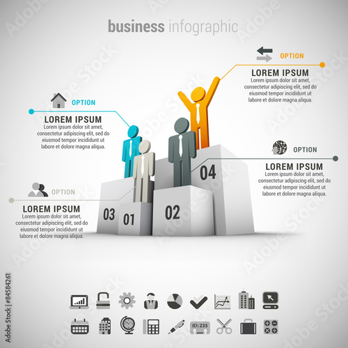 Business infographic made of people.