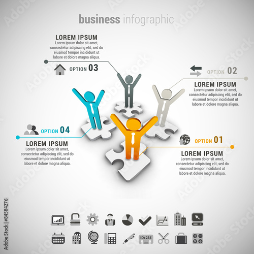 Business Infographic made of people.