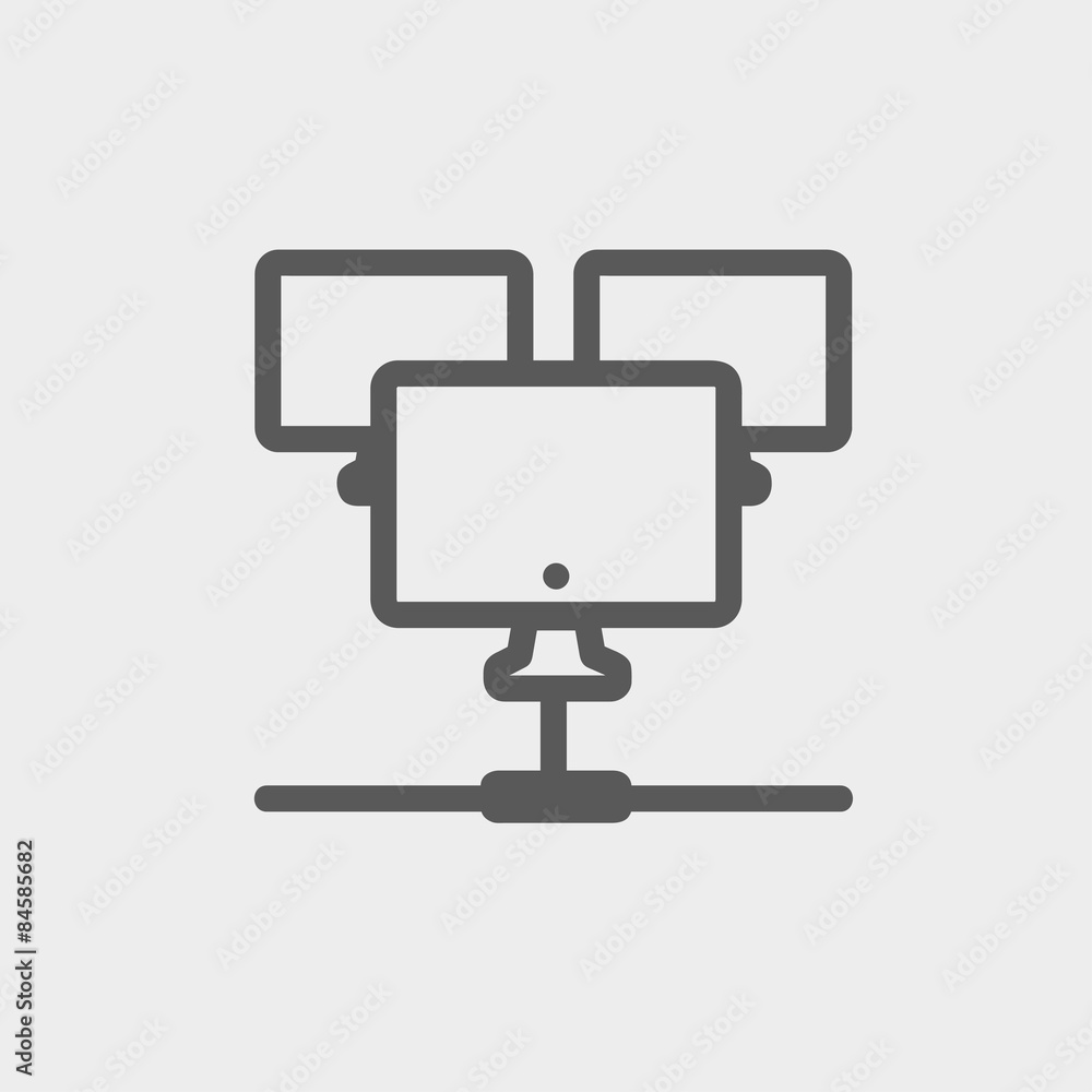 Three touchscreen devices thin line icon Three touchscreen devices thin line icon