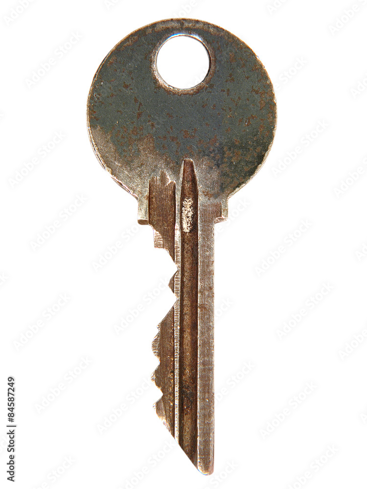 Old key isolated on white background. Old key isolated on white background.
